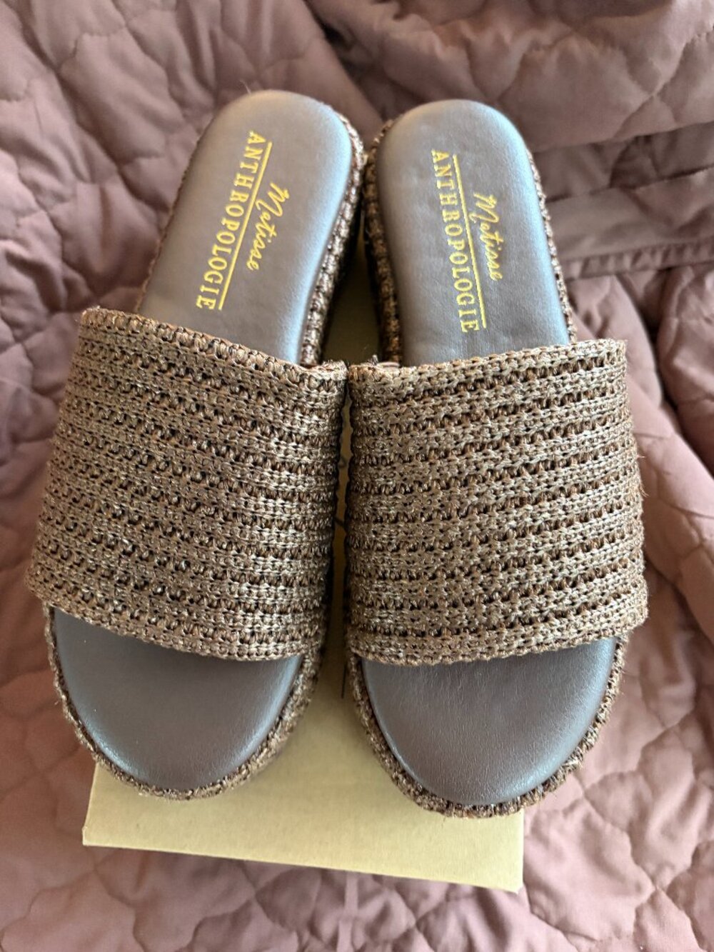 NWT Anthropologie Matisse Montego Platform Slides in Size 8 Brown